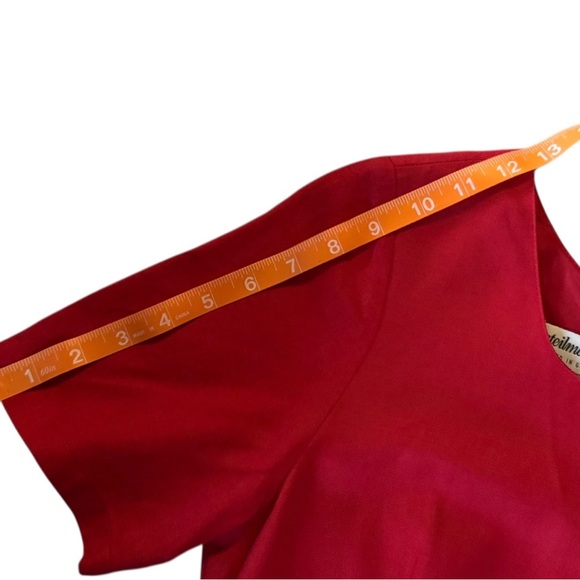 Steilmann Red Wool-Blend Midi Sheath Dress (US 6) - Picture 8 of 15